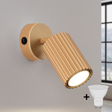 Brilagi - Aplique LED de pared tipo foco CRESTO 1xGU10/10W/230V, acabado dorado