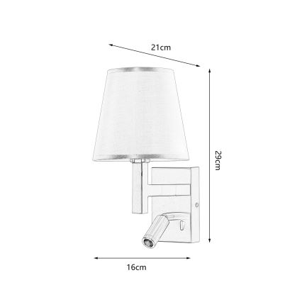 Brilagi - Aplique LED DEYA 1xE14/40W/230V + LED/3W lino/dorado