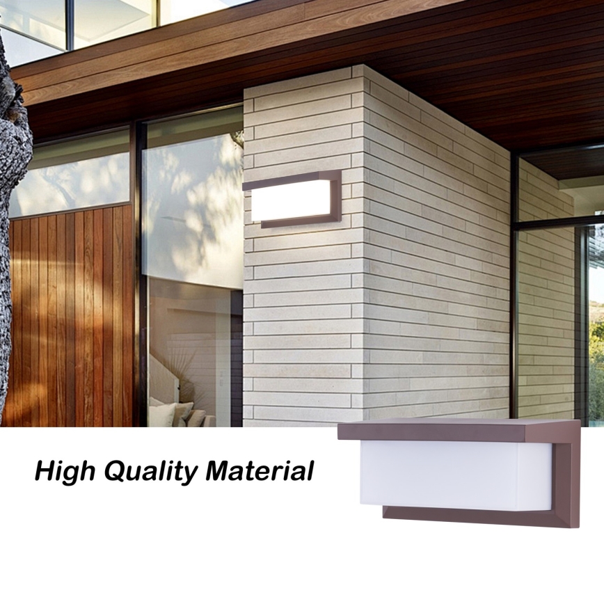 Brilagi - Aplique mural LED para exterior con sensor BRICKY LED/12W/230V marrón IP54