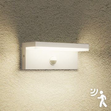 Brilagi - Aplique LED exterior con sensor TESSI LED/10W/230V blanco IP54