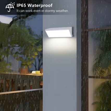 Brilagi - Lámpara LED de pared para exterior con sensor TRIANGLE LED/42W/230V blanca IP65
