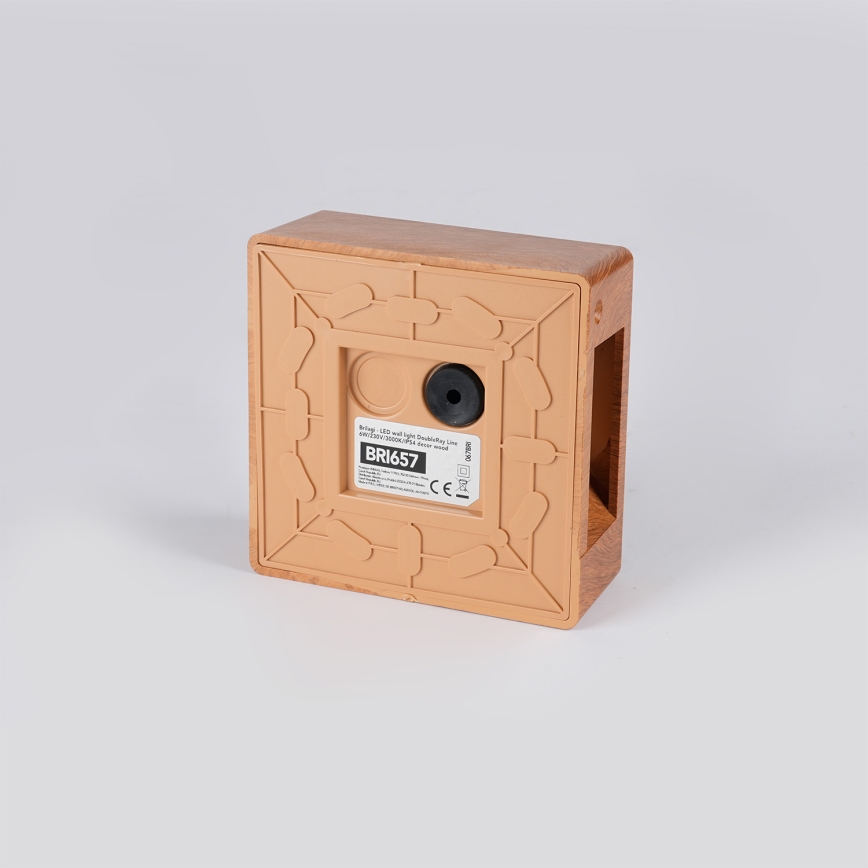 Brilagi - Aplique LED exterior DOUBLERAY LINE LED/6W/230V acabado en madera IP54