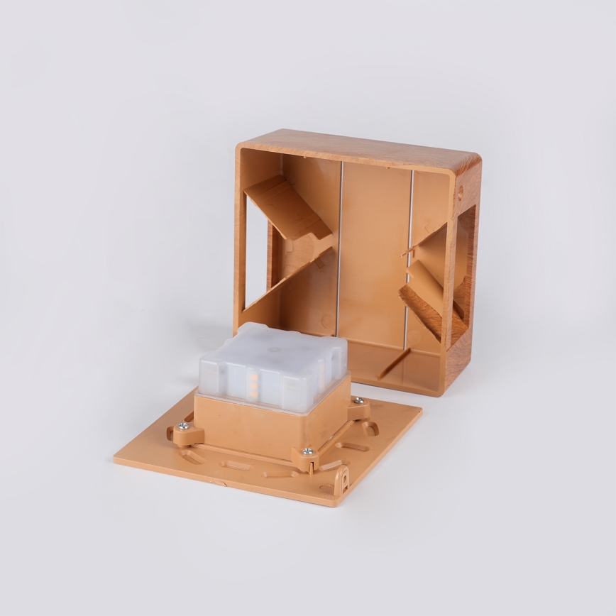 Brilagi - Aplique LED exterior DOUBLERAY LINE LED/6W/230V acabado en madera IP54