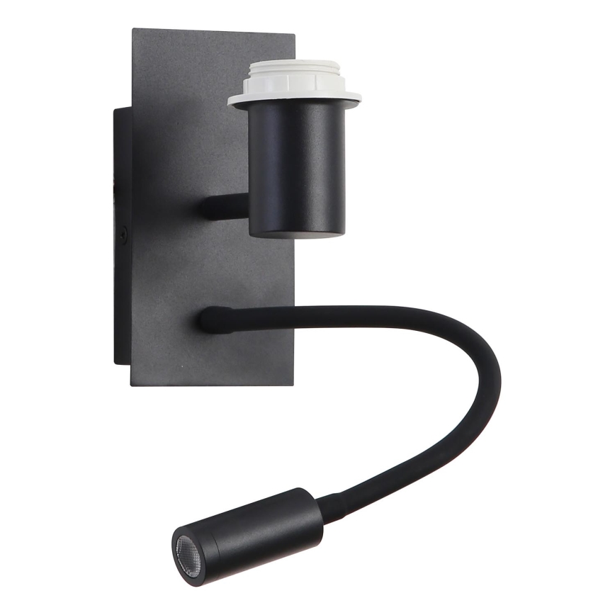 Brilagi - Aplique LED flexible NUBILA 1xE27/25W/230V + LED/3W negro