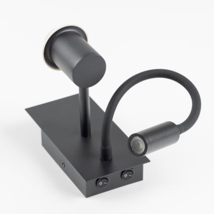 Brilagi - Aplique LED flexible NUBILA 1xE27/25W/230V + LED/3W negro