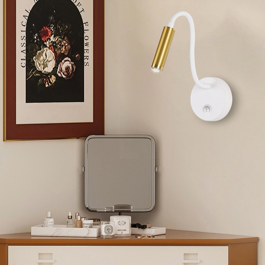 Brilagi - Aplique LED flexible regulable MAYA 1xG9/4W/230V blanco/dorado 2700-6500K Wi-Fi Tuya