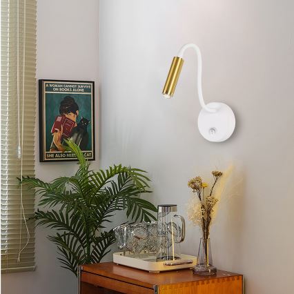 Brilagi - Aplique LED flexible regulable MAYA 1xG9/4W/230V blanco/dorado 2700-6500K Wi-Fi Tuya