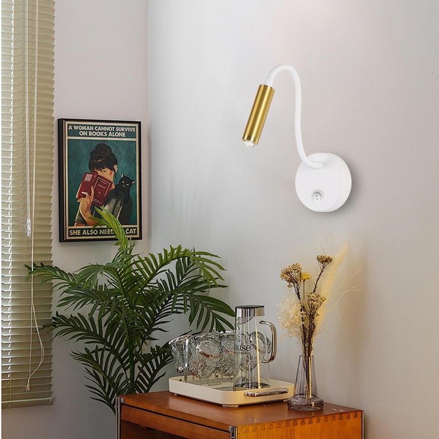 Brilagi - Aplique LED flexible regulable MAYA 1xG9/4W/230V blanco/dorado 2700-6500K Wi-Fi Tuya
