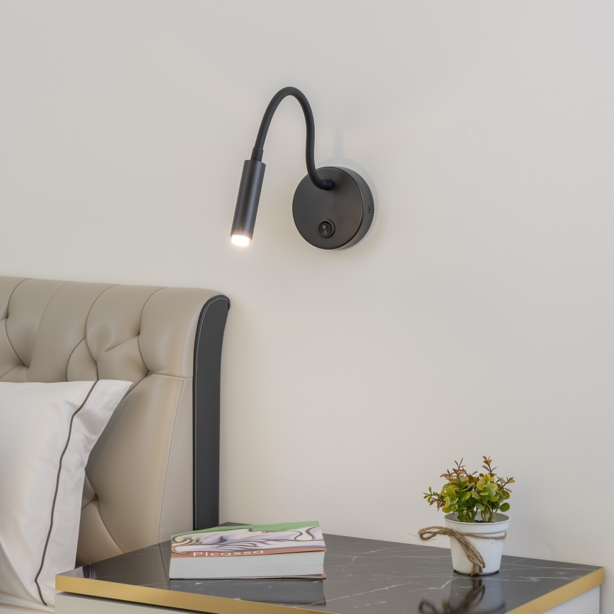 Brilagi - Aplique LED flexible regulable MAYA 1xG9/4W/230V negro 2700-6500K Wi-Fi Tuya