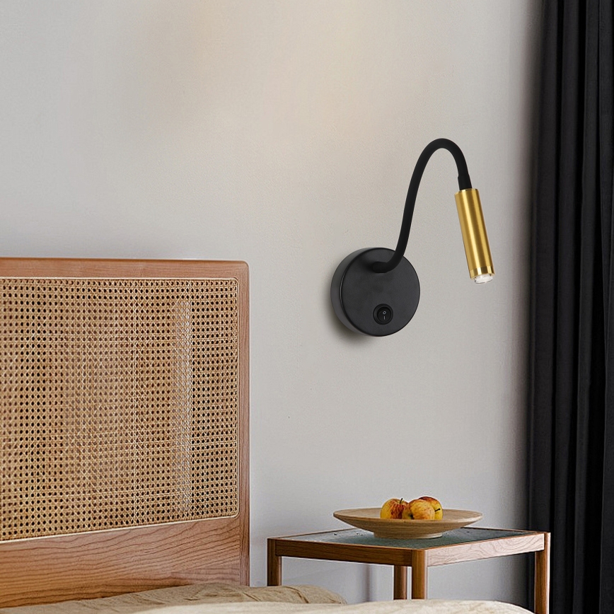 Brilagi - Aplique LED flexible regulable MAYA 1xG9/4W/230V negro/dorado 2700-6500K Wi-Fi Tuya