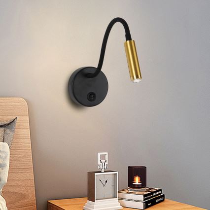 Brilagi - Aplique LED flexible regulable MAYA 1xG9/4W/230V negro/dorado 2700-6500K Wi-Fi Tuya