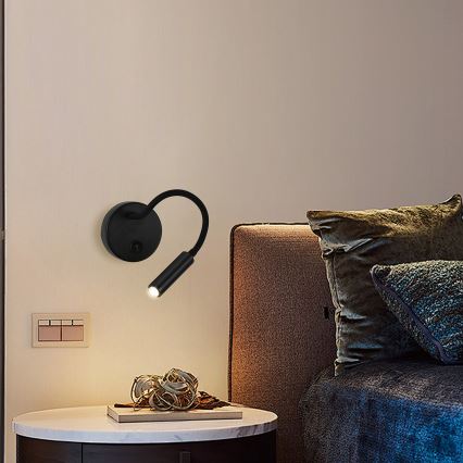 Brilagi - Aplique LED flexible regulable MAYA 1xG9/4W/230V negro 2700-6500K Wi-Fi Tuya