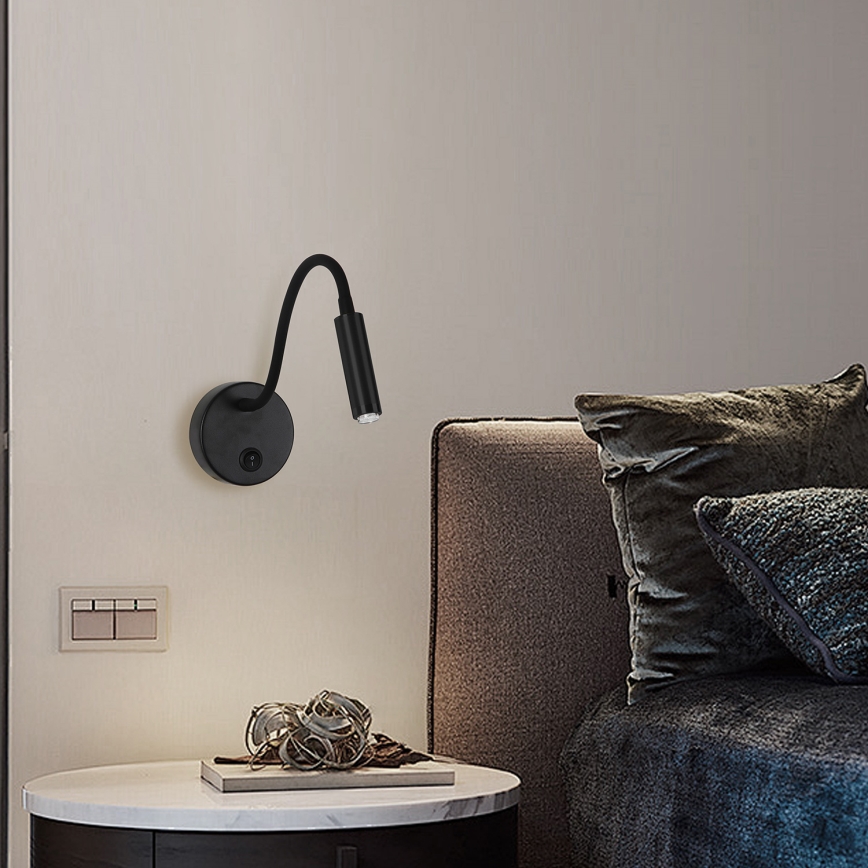Brilagi - Aplique LED flexible regulable MAYA 1xG9/4W/230V negro 2700-6500K Wi-Fi Tuya