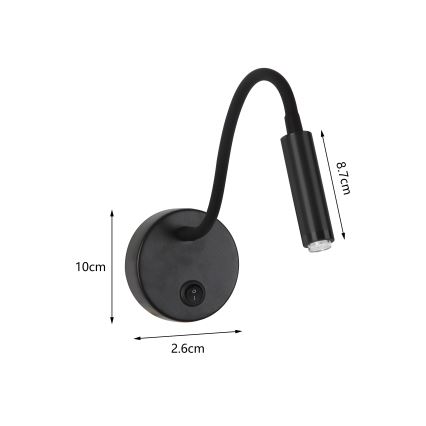 Brilagi - Aplique LED flexible regulable MAYA 1xG9/4W/230V negro 2700-6500K Wi-Fi Tuya