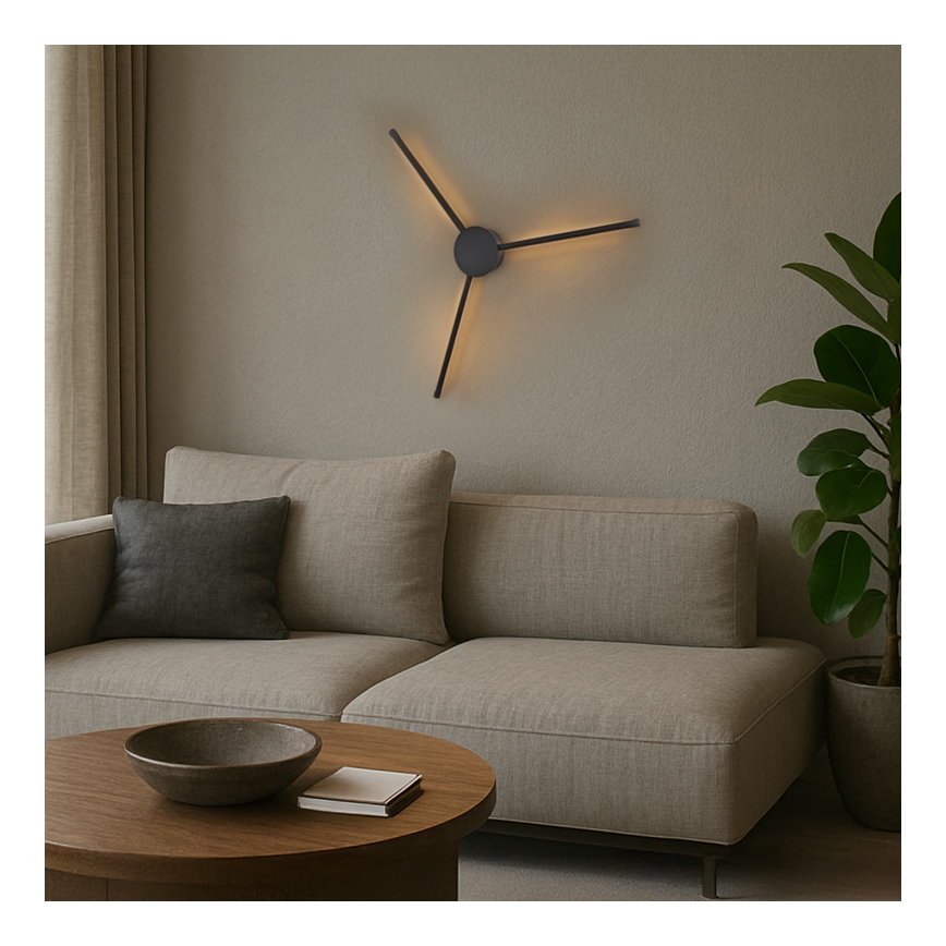 Brilagi - Aplique LED LUGO TRE LED/14W/230V negro