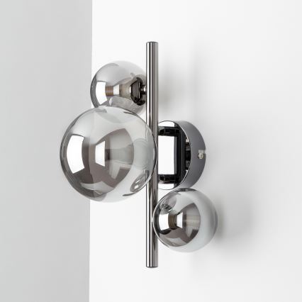 Brilagi - Aplique LED MILLA 3xG9/3W/230V cromo brillante/ahumado