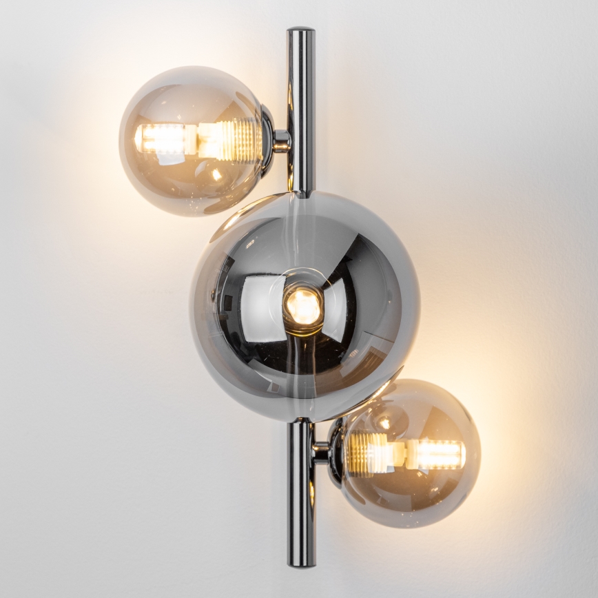 Brilagi - Aplique LED MILLA 3xG9/3W/230V cromo brillante/ahumado