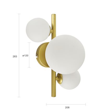 Brilagi - Aplique LED MILLA 3xG9/3W/230V dorado/blanco