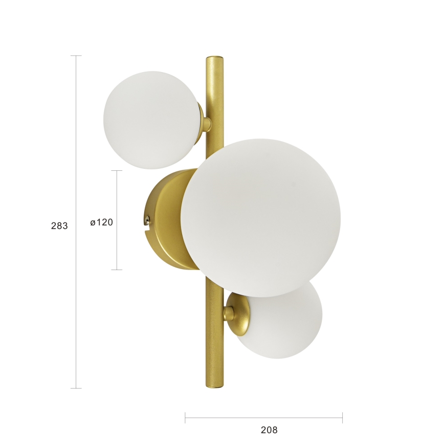 Brilagi - Aplique LED MILLA 3xG9/3W/230V dorado/blanco