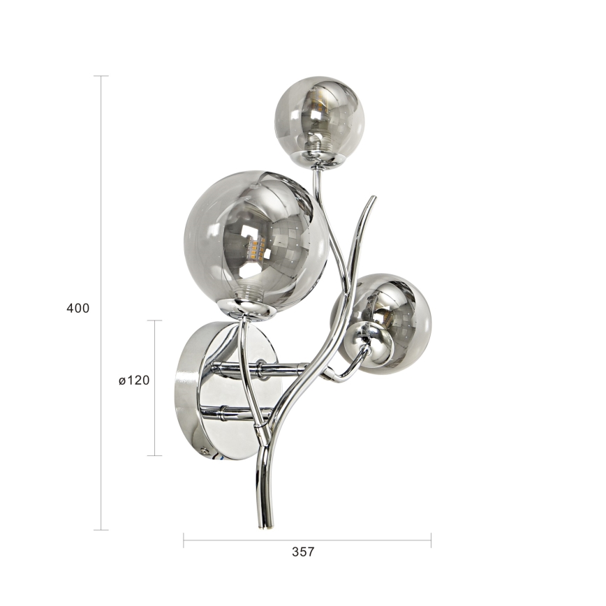 Brilagi - Aplique LED MISTEL 3xG9/3W/230V cromo brillante/ahumado