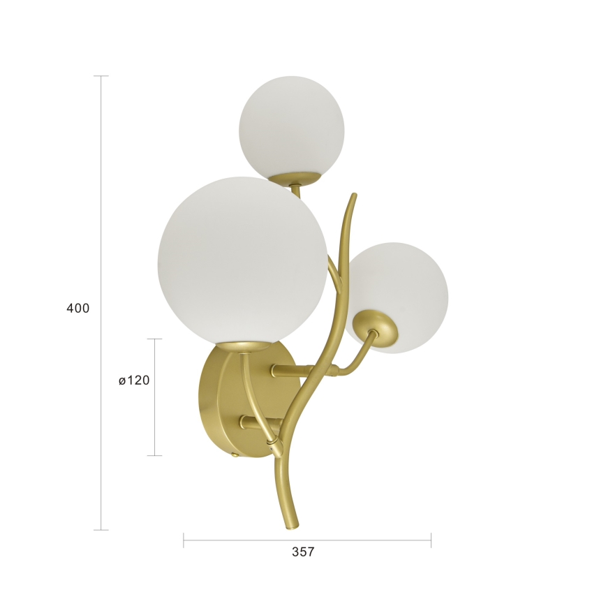 Brilagi - Aplique LED MISTEL 3xG9/3W/230V dorado/blanco