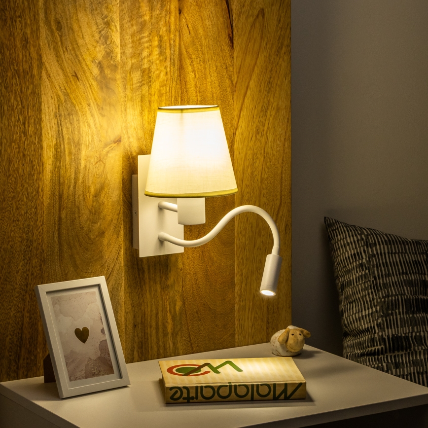 Brilagi - LED Aplique flexible NUBILA 1xE27/25W/230V + LED/3W blanco/color crema