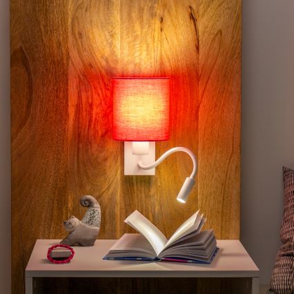 Brilagi - LED Aplique flexible NUBILA 1xE27/25W/230V + LED/3W blanco/rosa