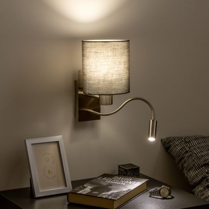 Brilagi - LED Aplique flexible NUBILA 1xE27/25W/230V + LED/3W cromo mate/antracita