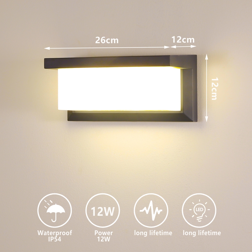 Brilagi - Aplique LED para exterior BRICKY LED/12W/230V antracita IP54