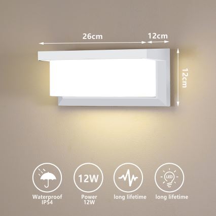 Brilagi - Aplique LED para exterior BRICKY LED/12W/230V blanco IP54
