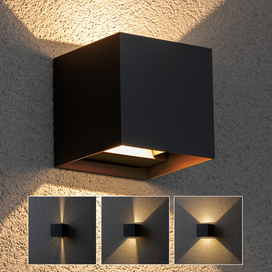 Brilagi - Aplique LED para exterior CUBE LED/6W/230V antracita IP54