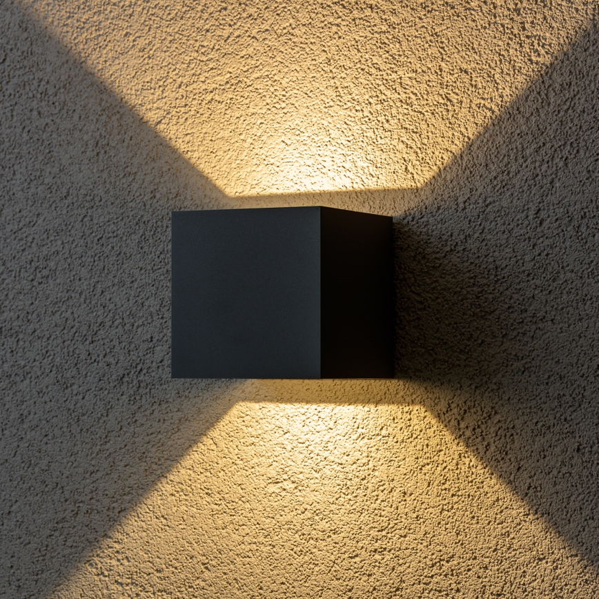 Brilagi - Aplique LED para exterior CUBE LED/6W/230V antracita IP54