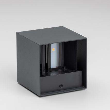 Brilagi - Aplique LED para exterior CUBE LED/6W/230V antracita IP54