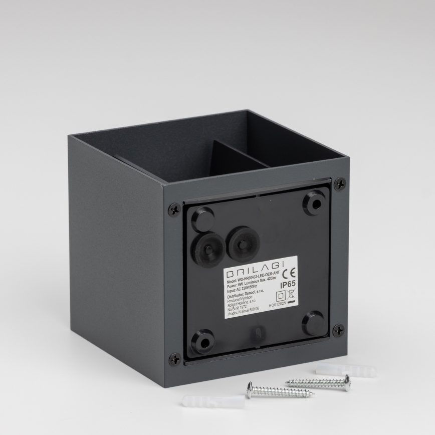Brilagi - Aplique LED para exterior CUBE LED/6W/230V antracita IP54