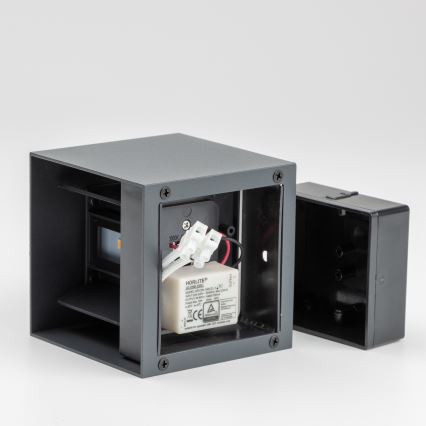Brilagi - Aplique LED para exterior CUBE LED/6W/230V antracita IP54