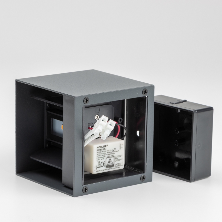 Brilagi - Aplique LED para exterior CUBE LED/6W/230V antracita IP54