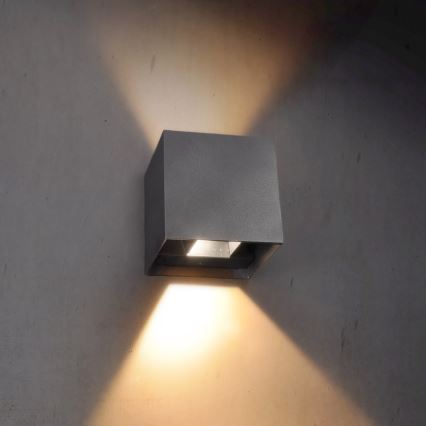 Brilagi - Aplique LED para exterior CUBE LED/6W/230V antracita IP54