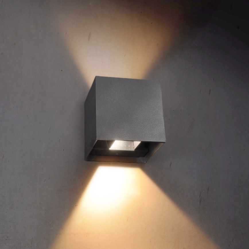 Brilagi - Aplique LED para exterior CUBE LED/6W/230V antracita IP54