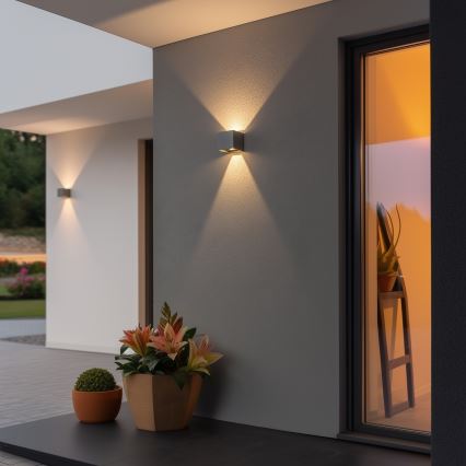 Brilagi - Aplique LED para exterior CUBE LED/6W/230V gris IP54
