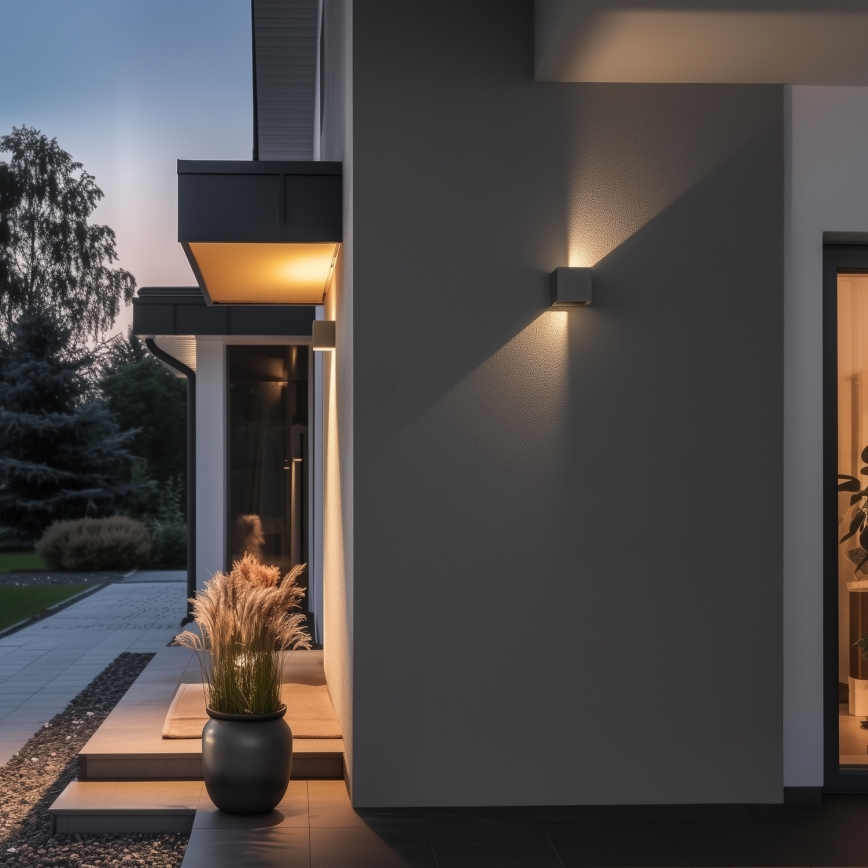 Brilagi - Aplique LED para exterior CUBE LED/6W/230V gris IP54