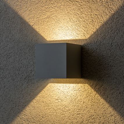 Brilagi - Aplique LED para exterior CUBE LED/6W/230V gris IP54