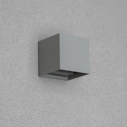 Brilagi - Aplique LED para exterior CUBE LED/6W/230V gris IP54