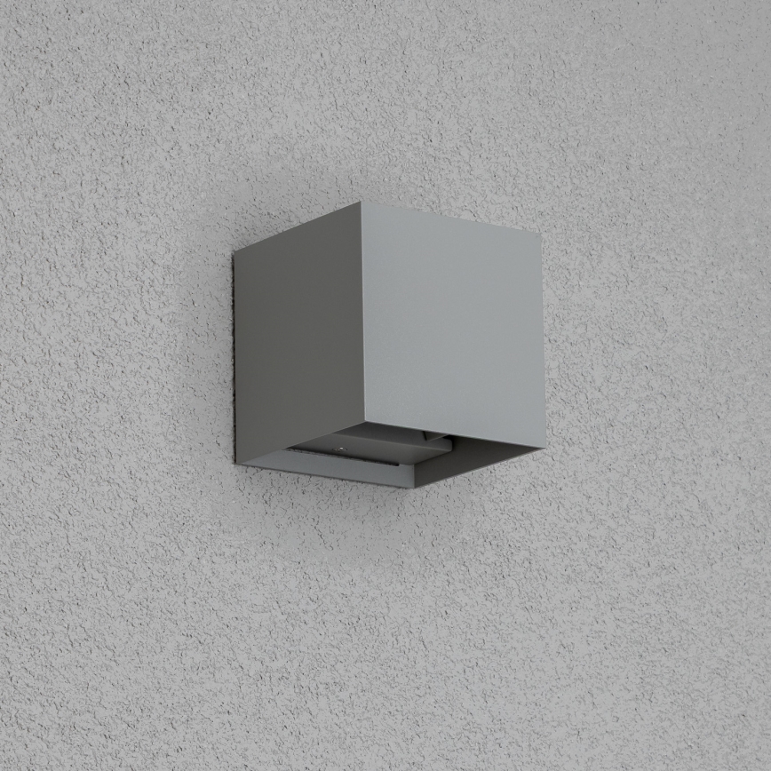 Brilagi - Aplique LED para exterior CUBE LED/6W/230V gris IP54