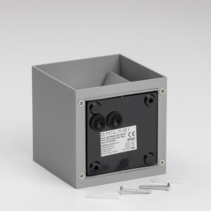 Brilagi - Aplique LED para exterior CUBE LED/6W/230V gris IP54