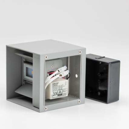 Brilagi - Aplique LED para exterior CUBE LED/6W/230V gris IP54
