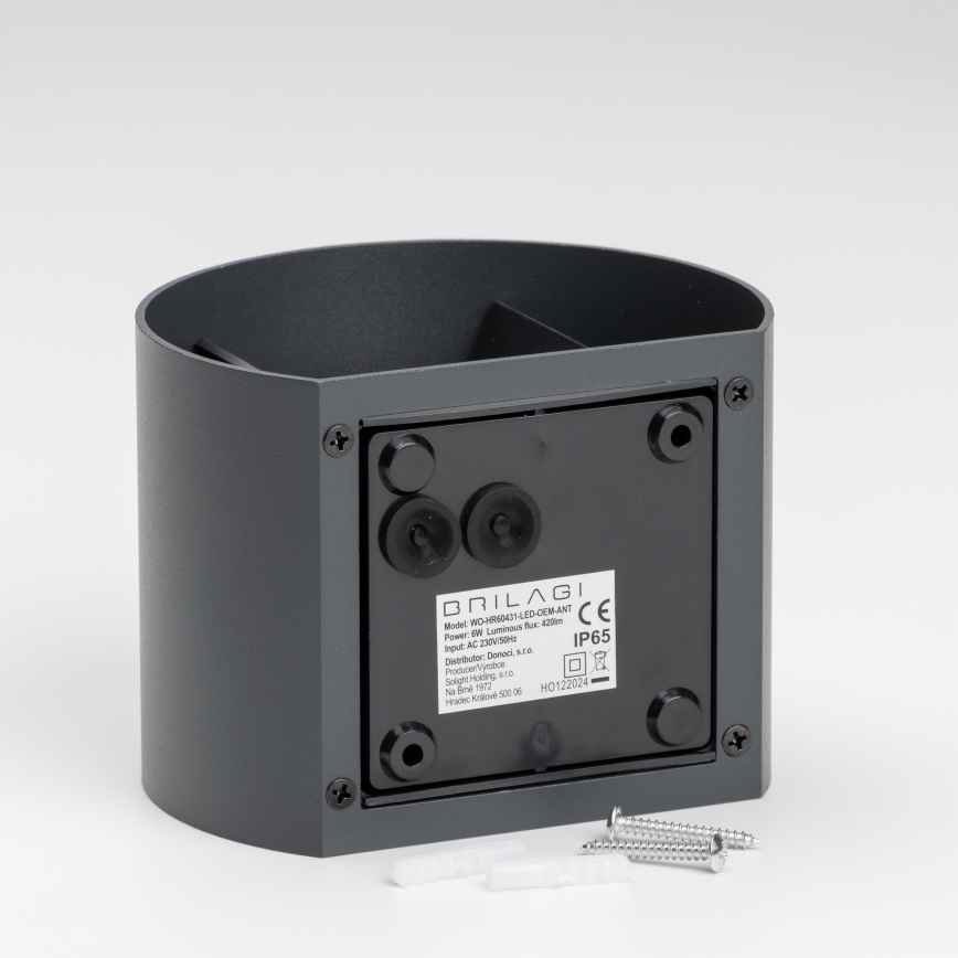 Brilagi - Aplique LED para exterior RONDO LED/6W/230V antracita IP54
