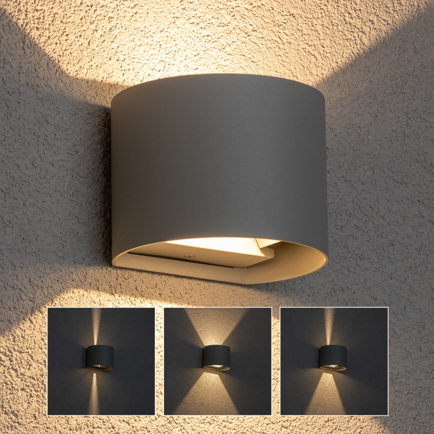 Brilagi - Aplique LED para exterior RONDO LED/6W/230V gris IP54