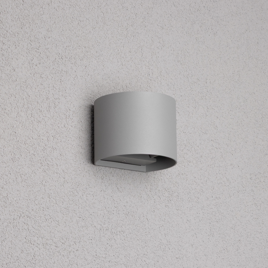 Brilagi - Aplique LED para exterior RONDO LED/6W/230V gris IP54
