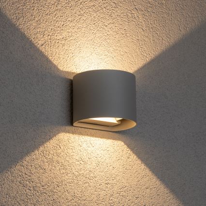 Brilagi - Aplique LED para exterior RONDO LED/6W/230V gris IP54