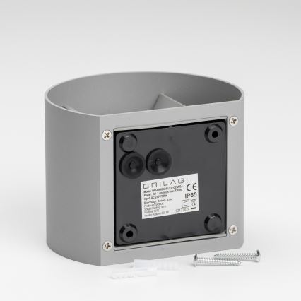 Brilagi - Aplique LED para exterior RONDO LED/6W/230V gris IP54